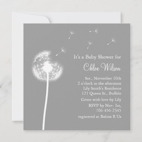 Best Wishes Baby Shower invitation gray