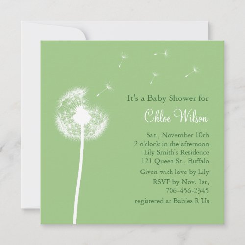 Best Wishes! Baby Shower invitation (green)