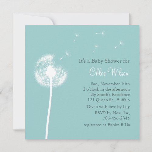 Best Wishes Baby Shower invitation turquoise