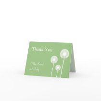 Best Wishes! Baby Shower Thank You Card (green)