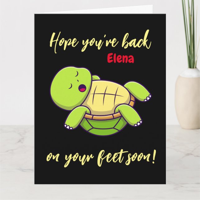 Best wishes- back on feet - Get well soon wish  Thank You Card (Front)