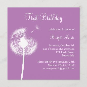 Best Wishes! Birthday Invitation (purple) by prettyfancyinvites at Zazzle