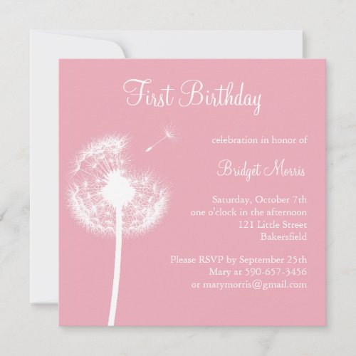 Best Wishes! Birthday Party (pink) Invitations
