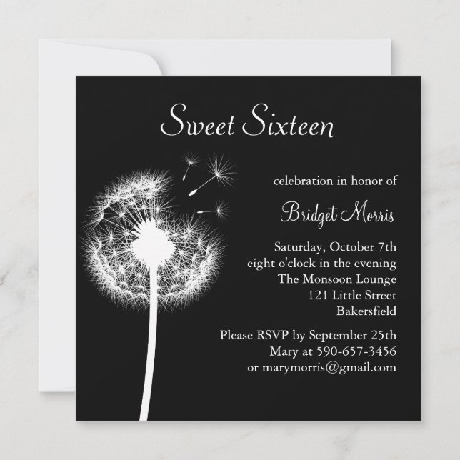 Best Wishes! (black) Invitation (Front)