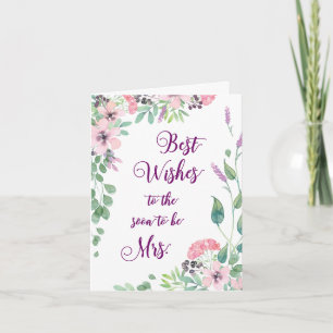 Best Wishes Bridal Shower Gift Tag Greeting Invitation