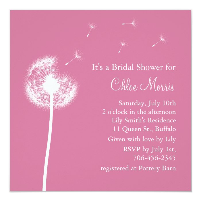 Best Wishes! Bridal Shower Invitation (fuchsia) | Zazzle