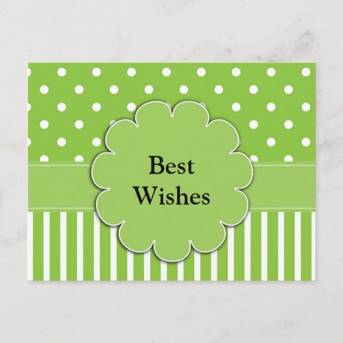 Best Wishes _ Chartreuse and White template Postcard