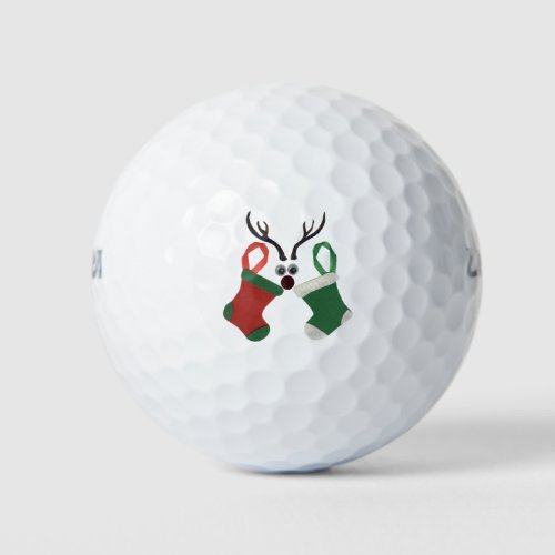 Best Wishes Christmas Special Occasion Red  Green Golf Balls