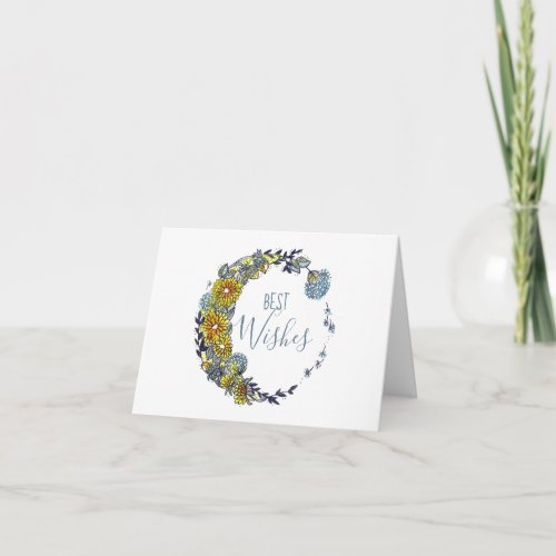 Best Wishes Dandelion Circle Moon Design Card