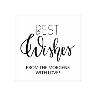 Best Wishes family Christmas personalized Rubber Stamp