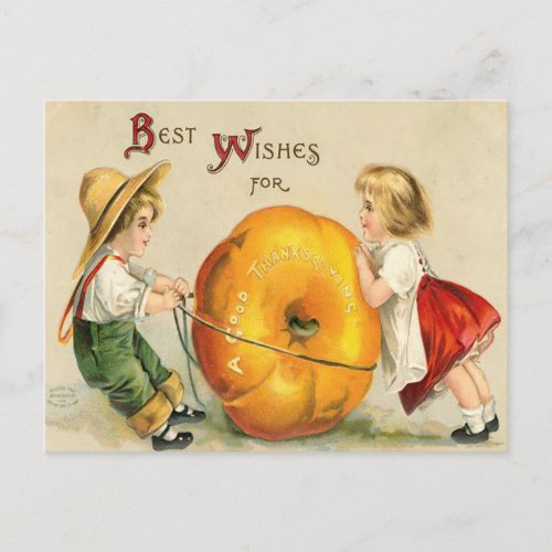 Best wishes for a good Thanksgiving Antique Postcard