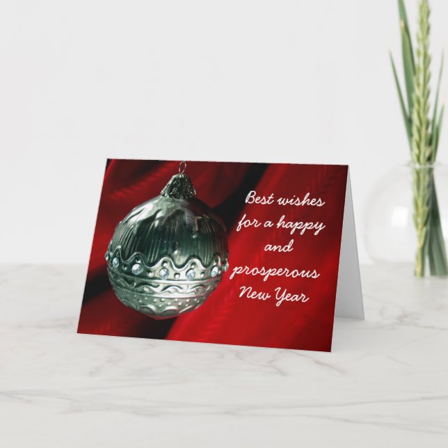 Best wishes for a happy and prosperous New Year Holiday Card (Front)