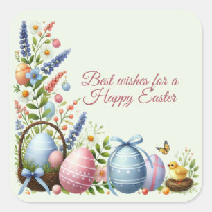 Best Wishes for a Happy Easter Square Sticker