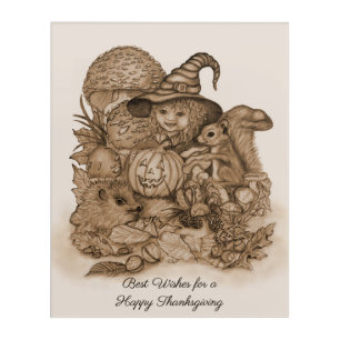 Best Wishes for a Happy Thanksgiving Acrylic Print