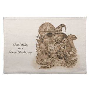 Best Wishes for a Happy Thanksgiving Cloth Placemat
