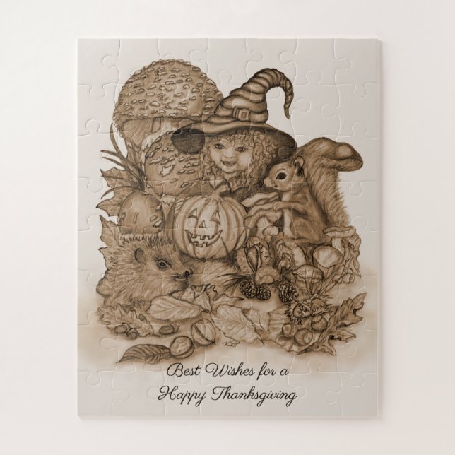 Best Wishes for a Happy Thanksgiving Jigsaw Puzzle (Vertical)