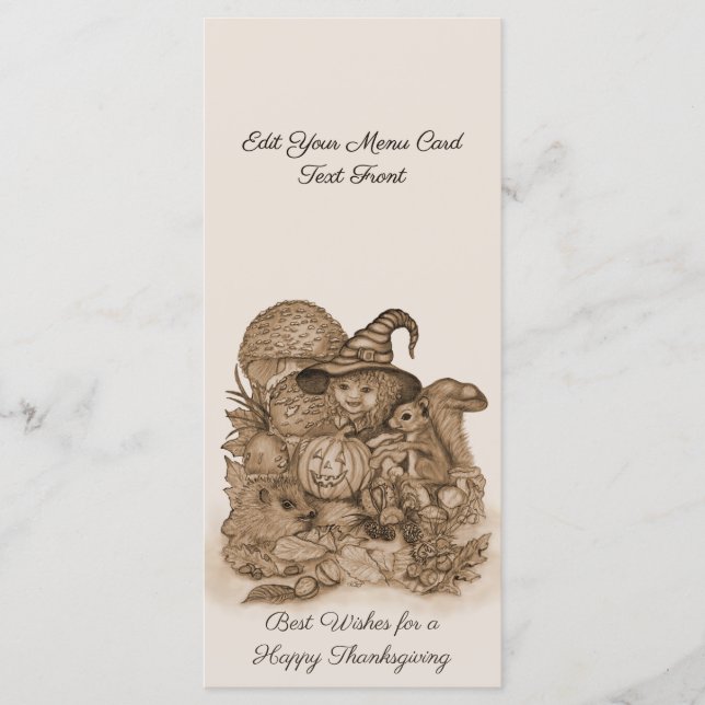 Best Wishes for a Happy Thanksgiving Menu (Front)