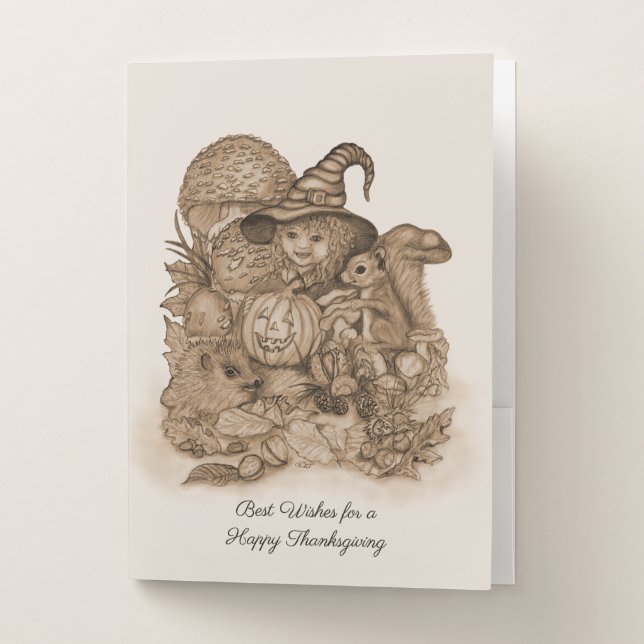 Best Wishes for a Happy Thanksgiving Pocket Folder (Front)