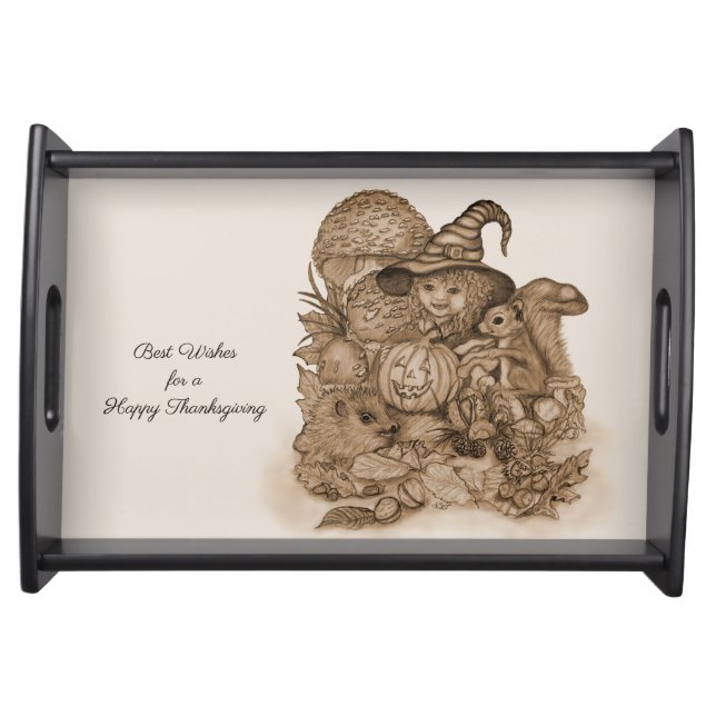 Best Wishes for a Happy Thanksgiving Serving Tray (Front)