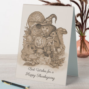 Best Wishes for a Happy Thanksgiving Table Tent