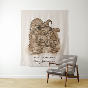 Best Wishes for a Happy Thanksgiving Tapestry