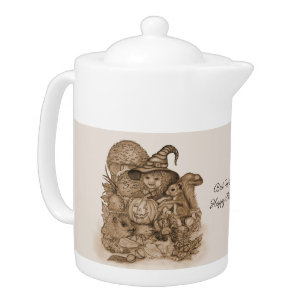 Best Wishes for a Happy Thanksgiving Teapot