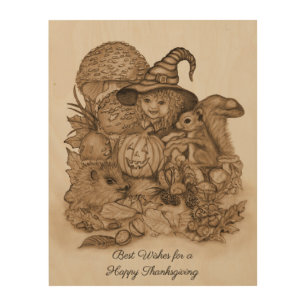 Best Wishes for a Happy Thanksgiving Wood Wall Art