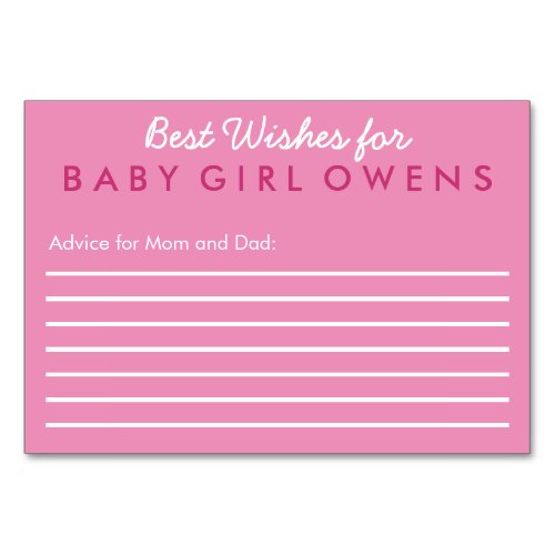 Best Wishes for Baby Advice Card