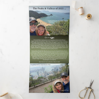Best Wishes for New Year Photo & Xmas Letter   Tri Tri-Fold Invitation