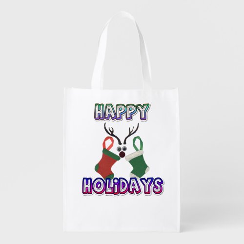 Best Wishes for the Happy Holiday Season Grocery Bag