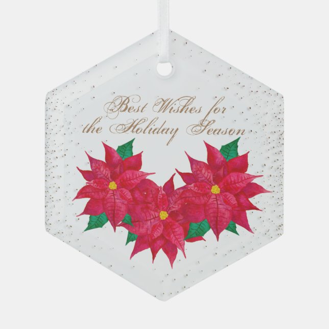 Best Wishes For the Holiday Season Glass Ornament (Front)