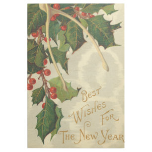 Best Wishes for The New Year - VIntage Postcard Gallery Wrap