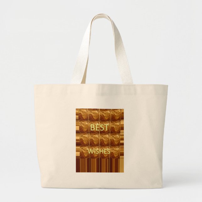 Best Wishes from Africa: A Golden Continent Large Tote Bag (Front)