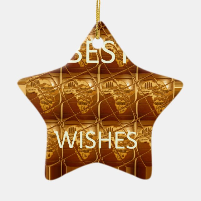 Best Wishes From Lovely Africa African Culture art Ceramic Ornament (Front)