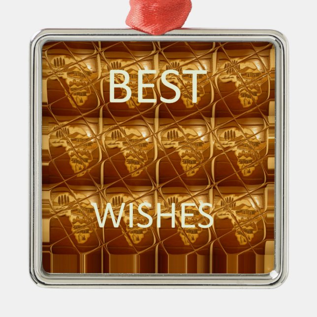 Best Wishes From Lovely Africa African Culture art Metal Ornament (Front)