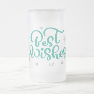Best Wishes  Frosted Glass Beer Mug