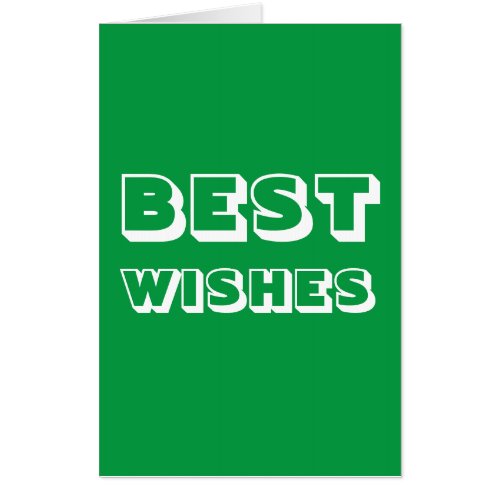 Best Wishes Good Luck green white big Card