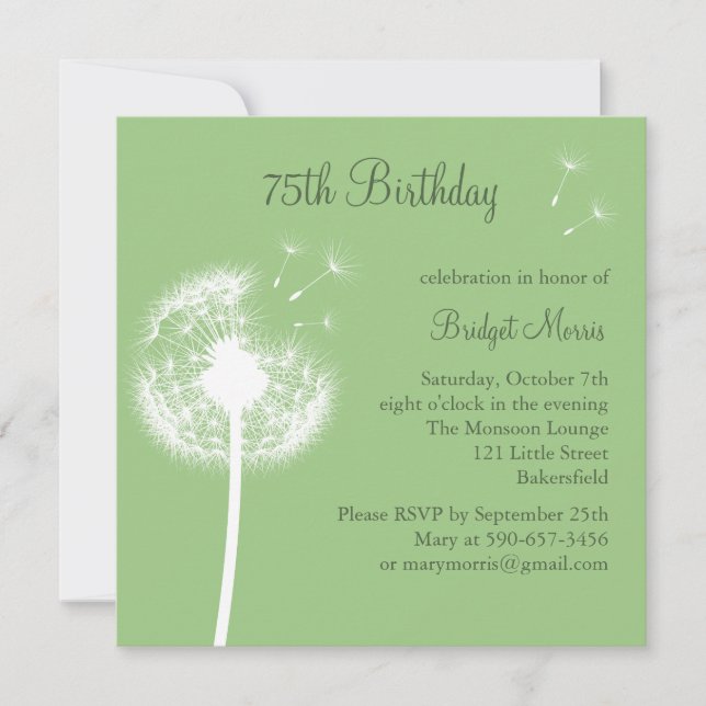 Best Wishes! (green) Invitation (Front)