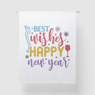 Best Wishes Happy New Year Design-80967 Sheer Curtains