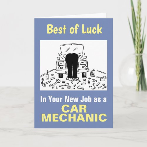 Best Wishes in Your New Job as a Car Mechanic Card