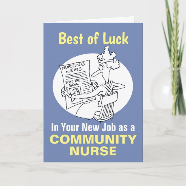 Best Wishes in Your New Job as a Community Nurse Card (Front)