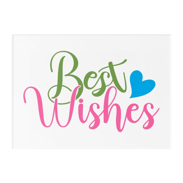 Best Wishes Inspirational Acrylic Wall Art (Front)
