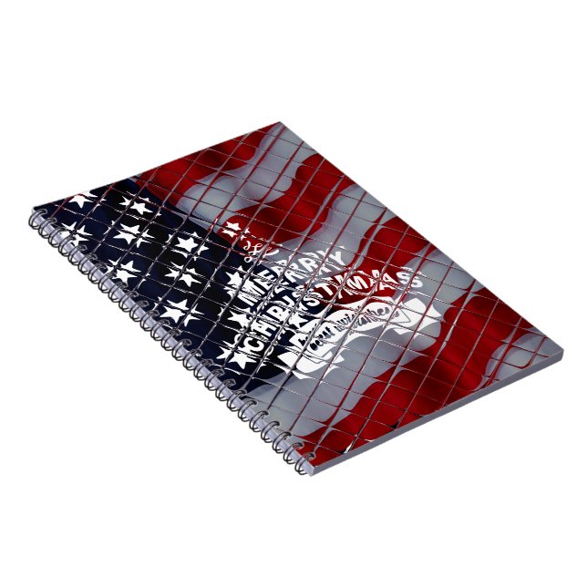 Best Wishes Merry Christmas United States Flag Art Notebook (Right Side)