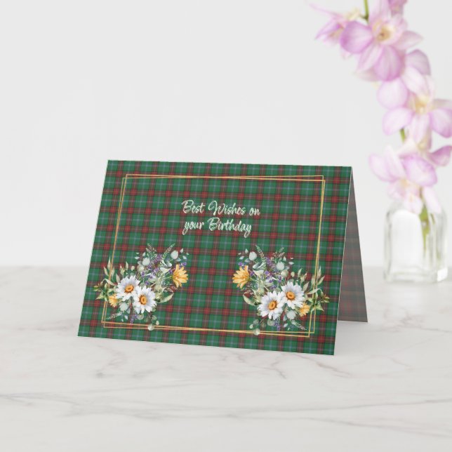 Best Wishes On Birthday Manitoba Provincial Tartan Card (Orchid)