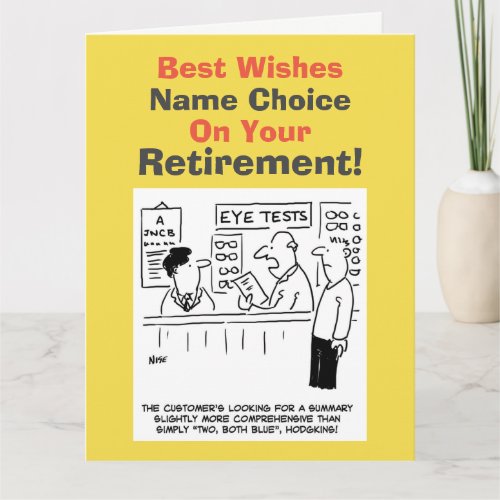 Best Wishes Optician Retirement Card