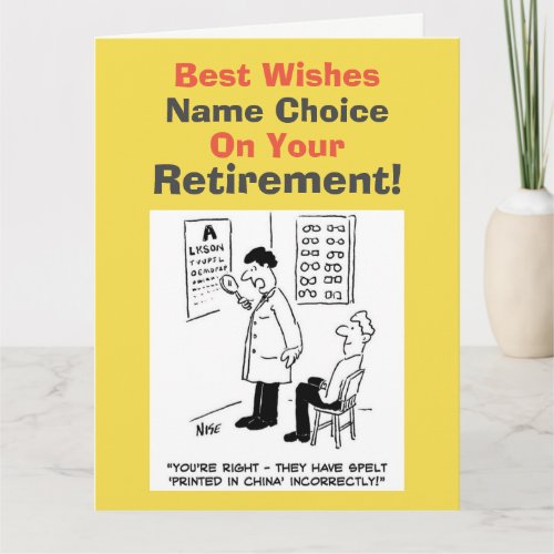 Best Wishes Optician Retirement Card