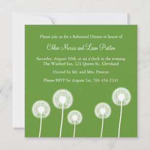 Best Wishes! Rehearsal Dinner Invitation (green)