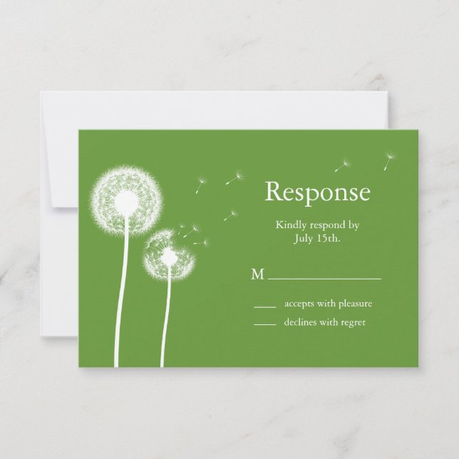 Best Wishes! RSVP (green) Card (Front)