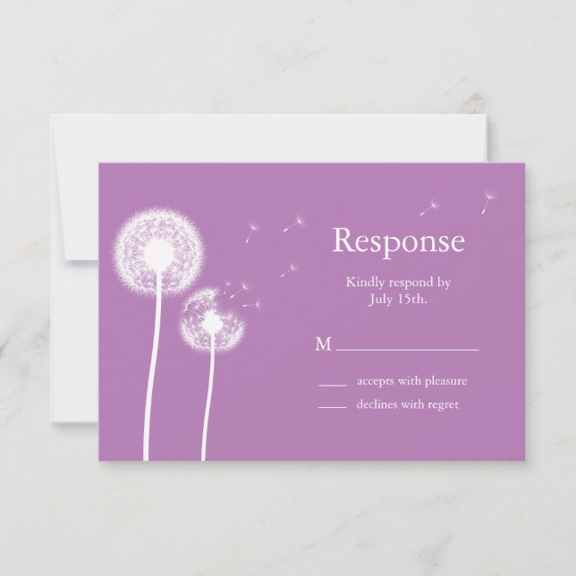 Best Wishes! RSVP (purple) Card (Front)