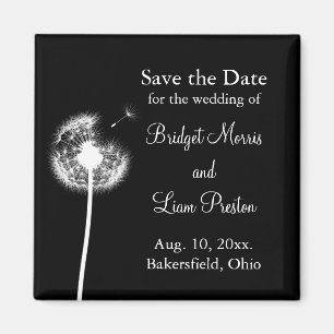 Best Wishes! Save the Date (black) Magnet